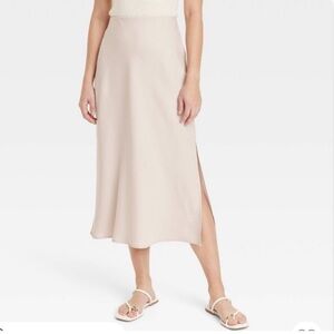 a new day Beige Midi Skirt